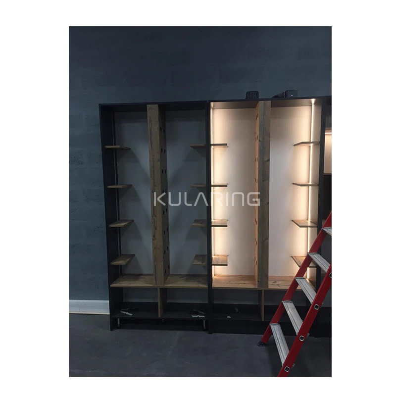 Factory Free Support Modern Glass Led Whiskey Wine Display Cabinet