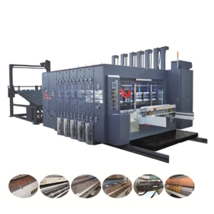 Factory price high speed automatic 4 color flexo corrugated pizza carton box slotting die cutting and printing machine