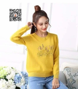 Factory Price OEM winter adults computer knitted pullover women  sweater