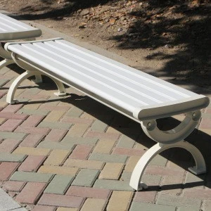 Factory price white easy assemble aluminum garden patio bench