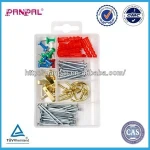 Factory supply 86pcs daily used hardware products with self tapping screw anchor cup hook push pin wire nail
