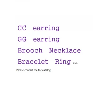 Famous Brand Designer Letter GG CC Crystal Rhinestone Hoop Earrings Necklace