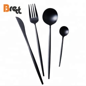 Fancy flatware set black steel cutlery set