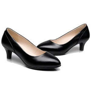 Fancy ladies Genuine leather High heels Women work shoes