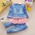 Import Fashion Casual Comfortable Cute Cartoon Elegant Floral Lace 3 Pieces Jeans Cotto Children Little Girl Clothes from China