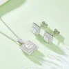 Fashion Jewelry Set Moissanite Pendant Necklace 925 Sterling Silver Personalized Princess Cut Moissanite Earrings For Women