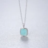 Fashion natural Opal stone necklac 925 Sterling Silver 18K Gold Plated Fashion Gemstone Pendant S925 silver Necklace