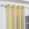 Fashion Simple Style Linen Tulle Fabric Living Room Curtain Eyelet Rings Yellow Hotel Bedroom Decoration Curtain
