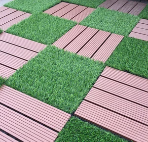 Faux grass tiles Interlocking artificial grass turf flooring ECO friendly decking outdoor garden DIY flooring grass puzzle mat