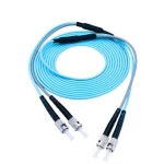 Fiber Optic Jumper Fiber Optic Patch Cord Indoor Cable Armored Cable Duplex Multimode 50/125 OM3 ST/UPC to ST/UPC