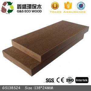 Fire-resistant wpc decking floor solid anti-uv wood plastic wpc floor