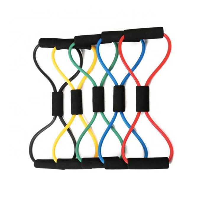 Fitness Exercise Loop Band with Handles Figure 8 Exercise Cord