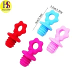 Food Grade Reusable Colorful Flower Shape Beer Red Wine Bottle Silicone Bottle Stopper