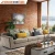 Import Foshan Home furniture l shaped corner living room fabric sofa set modern from China