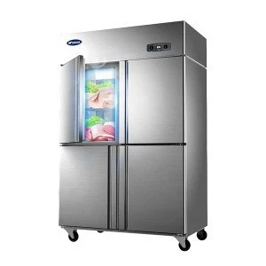 Four-door refrigerator for commercial fresh vegetables and fruits