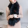 Fox fur scarf color matching double-sided long hair widened woven bib keeps warm in autumn and winter