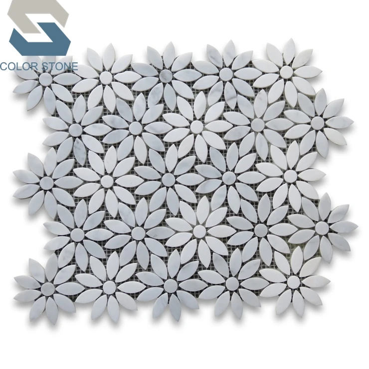 Free sample carrara mosaic flower marble patterns tiles