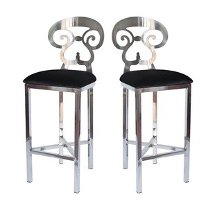 French modern charming party metal velvet upholstered kitchen bar chairs