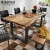 Import French Style Antique Design Rectangular Solid Wood Top Metal Leg Dining Tables from China
