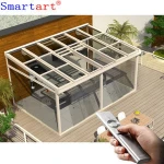 Front Door Glass Canopy roof aluminum pergola for cafe restaurant hotel outdoor living