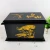 Funeral supplies of black crystal urn with ashes