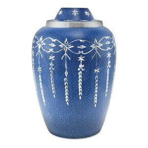 Funeral Urn-  Metal Cremation Urn for Human or Pet Ashes - Hand Made in & Hand Engraved - Display Urn at Home or in Niche