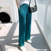 FXZ High Waist Office Lady Pleated Pants Women Daily Casual Straight Leg Trousers