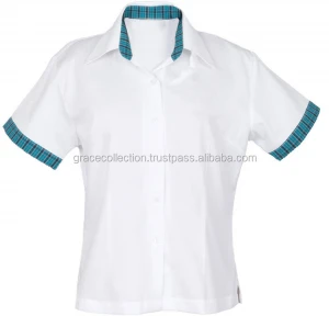 Girls School Shirt Short Sleeve Shirts School Uniform Shirts