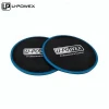 gliding disc for body core training as fitness equipment accessories on serious carpet mat for ab exercise