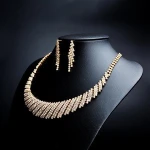 Gold bridal earring and necklace set jewelry