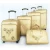 Import golden color built-in wheel luggage 20 24 28 32 trolley suitcase pu leather 5 piece luggage from China