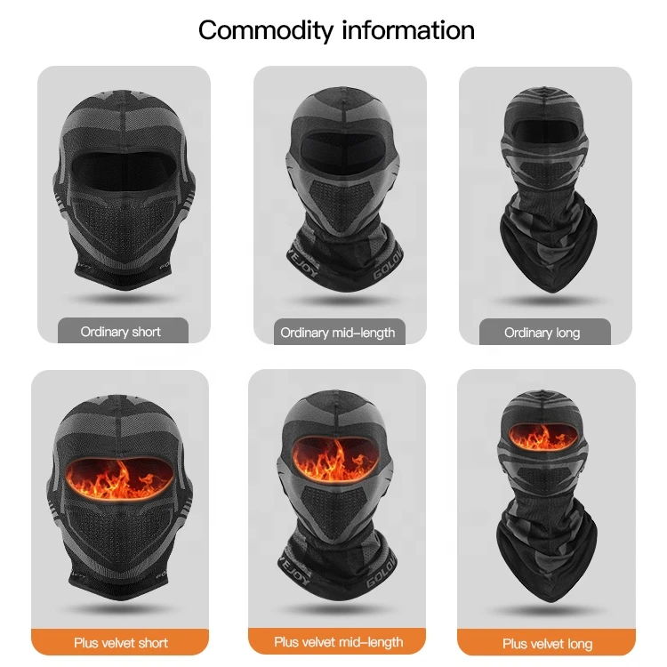 GOLOVEJOY DTJ20 Balaclava Motorcycle Face Mask Cycling Warmer Windproof Earloop Neck Gaiter Outdoor Sports Motorcycle Balaclava