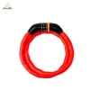 Good- value Red PVC Leather Cover 1100 mm Bicycle Lock Thin Cable Key Chain Locking