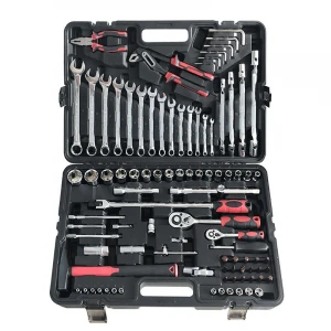 GoodKing 132 piece 1/2,3/8,1/4 Inch Drive Flexible Head Torque Ratcheting Wrench Socket Set With Pipe Wrench and Lock Pliers