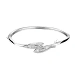 Grace Jewelry Statement Design Stone Zircon Cool Eye Shape Sterling Silver Ladies Fine Jewelry Bracelets Bangles