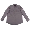 gray fireproof shirt NFPA 2112 safety clothing Summit flame resistant men&#x27;s shirt