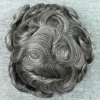 Grey Mixed Full Pu Base Men Toupee Hair Piece Human Hair 8x10 Inches