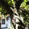 H&amp;D Crystal Suncatcher Metal Butterfly with 50mm AB Bauhinia Prism Drops Rainbow Maker Window Hanging Ornament Home Garden Decor