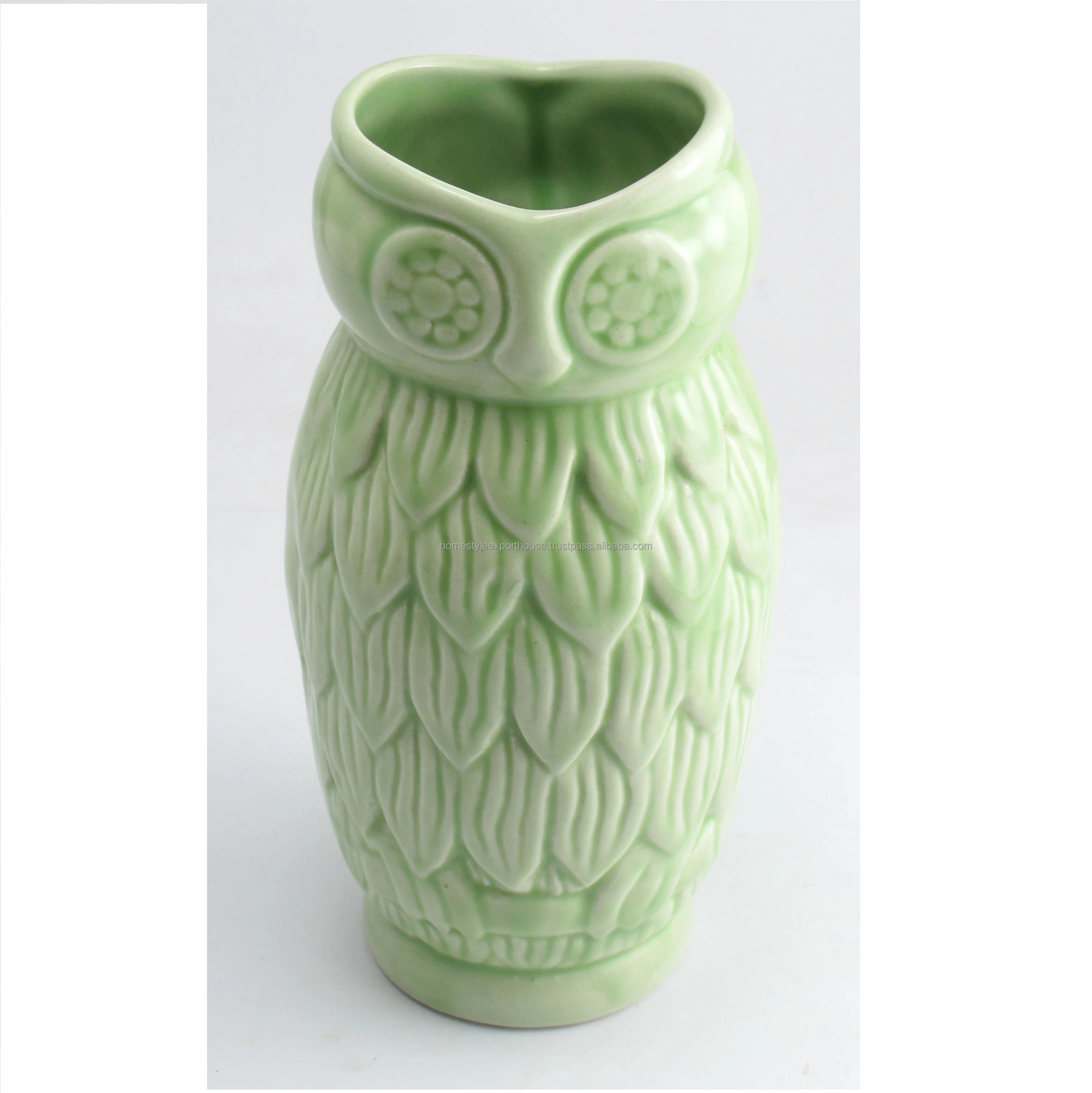 Hand Made Decorative Ceramic Owl Shape Flower Vase Ceramic Garden Pots Wholesale Home Decor Table Top
