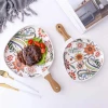 Hand painted tableware home ceramic dinner steak beef plate soup bowl tableware set