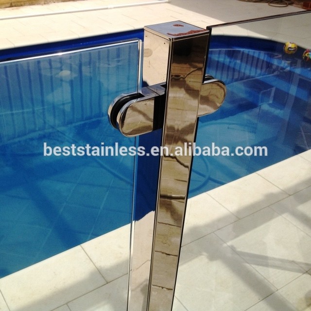 Handrail hanging stainless steel metal mirror gold glass clip