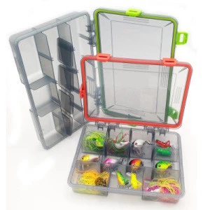 Hard Plastic Storage Case Box Plastic Fishing Lure Hook Bait Fishing Tackle Lure Box 13 Compartments 26.5*16.5*5cm 255g
