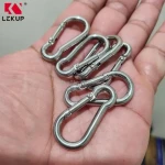 Heavy Duty Rope Connector Small Spring Snap Clamp Key Chain Link Buckle 304 Stainless Steel Snap Hooks Metal Clip