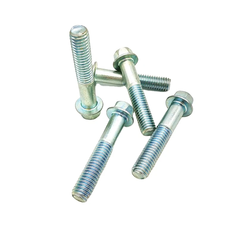 Hexagon Head DIN 6921 Flange Bolt High-quality fasteners Stainless steel carbon steel natural color Galvanized blue zinc Bolts