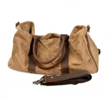 HiBO Outdoor Canvas Leather Travel Golf Duffel Bag With Shoe part