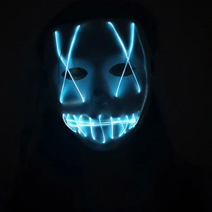 High Brightness Halloween Light Up Neon LED Mask Concert Scary Party Cosplay Purge Mask