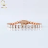 High Quality Fine Jewelry Wholesaler 925 Sterling Silver Round Cut Moissanite Diamond Bracelet