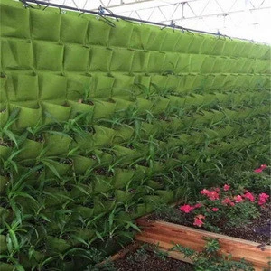High quality green wall felt hanging bag grow plant