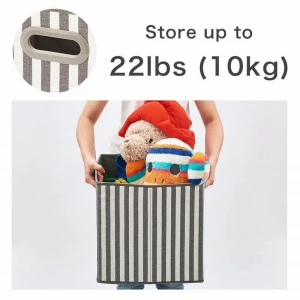 High quality home portable collapsible multifunctional stripe storage and organization box for office organizer