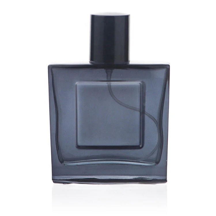 High Quality Luxury Clear Blue Black Empty 50 ml Glass Perfume Bottle Supplier